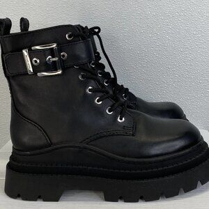 Michael Kors Colby Combat Boot – Women’s Size 8.5 – Black Leather Chunky Lace-Up